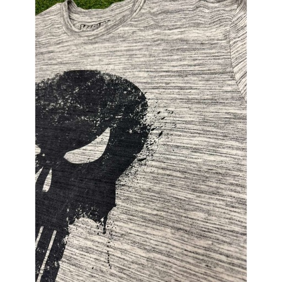 Marvel Punisher Bioworld Shirt Mens XL Heather Gray Cotton Skull Graphic Outdoor - Picture 3 of 6